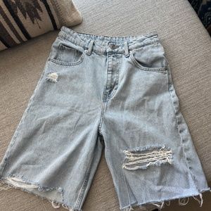 Bermuda-Style Denim Shorts